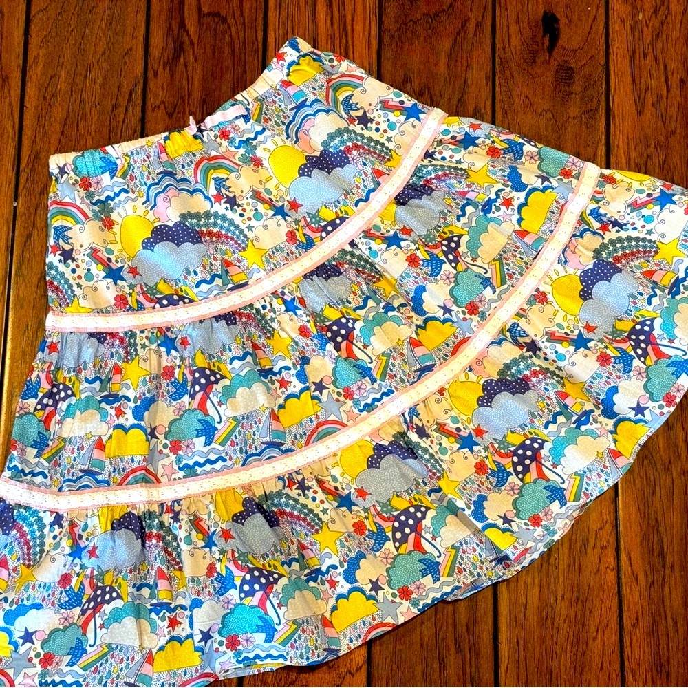 🌈 Boden Weather Tiered A-line Skirt, 13-14